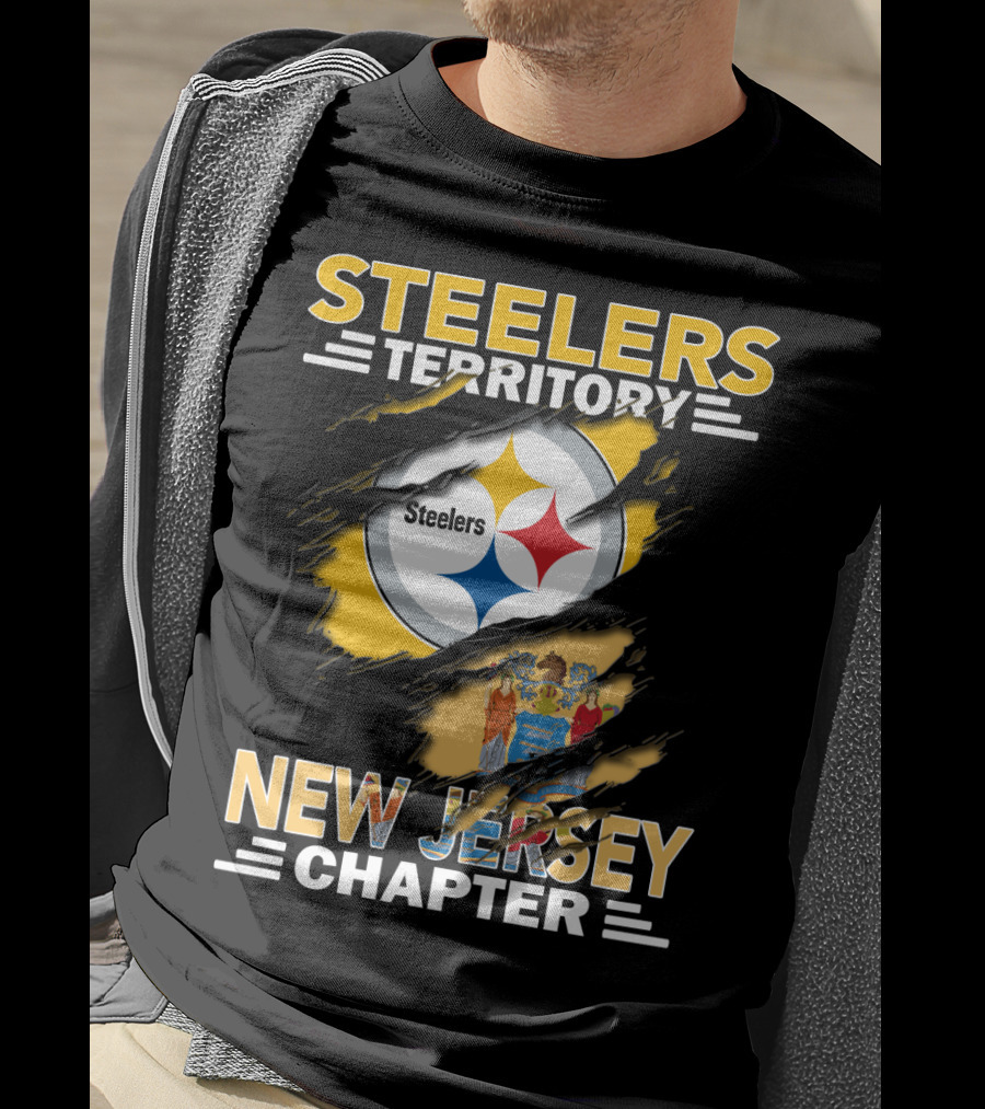 Steelers Territory New Jersey Chapter Steelers Logo With State Flag T-Shirt
