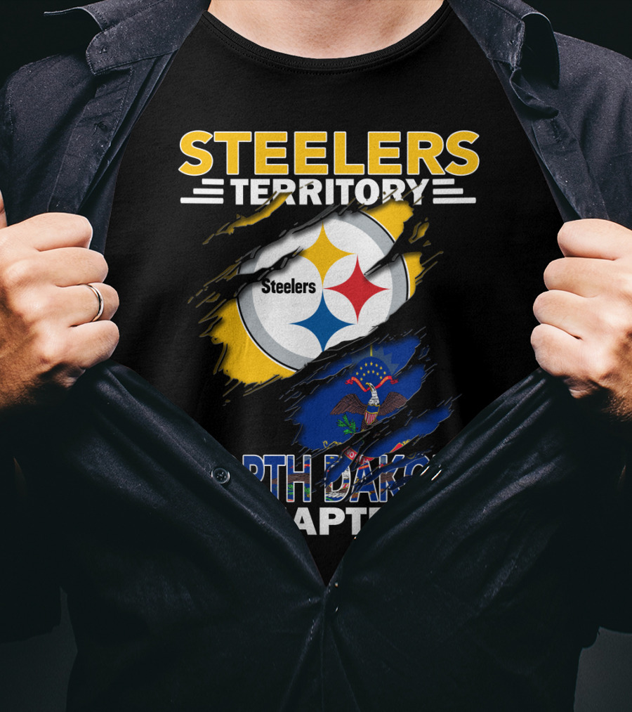 Steelers Territory North Dakota Chapter Flag And Logo Theme T-Shirt