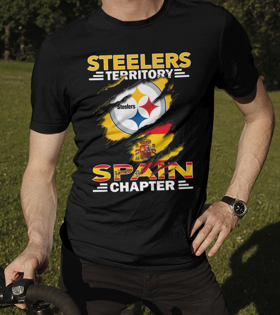 Steelers Territory Spain Chapter Nfl Fan Flag T-Shirt