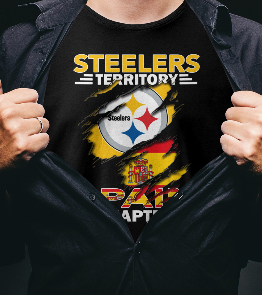 Steelers Territory Spain Chapter Nfl Fan Flag T-Shirt