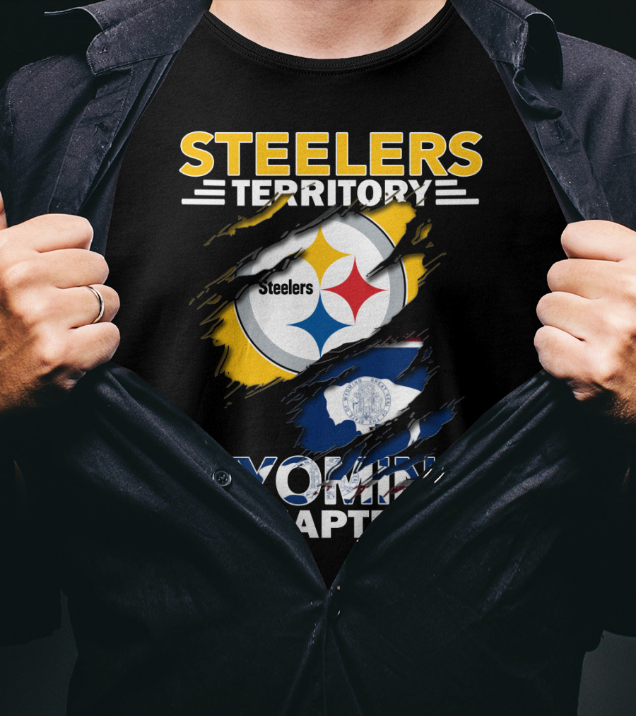Steelers Territory Wyoming Chapter Steelers Logo Wyoming Flag T-Shirt