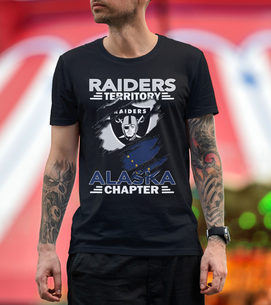 Raiders Territory Alaska Chapter Raiders Logo With Alaska Flag T-Shirt