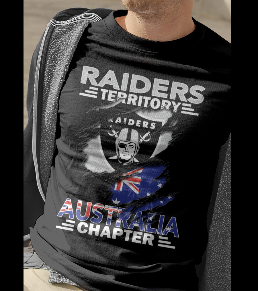 Raiders Territory Australia Chapter Raiders Logo And Australian Flag T-Shirt