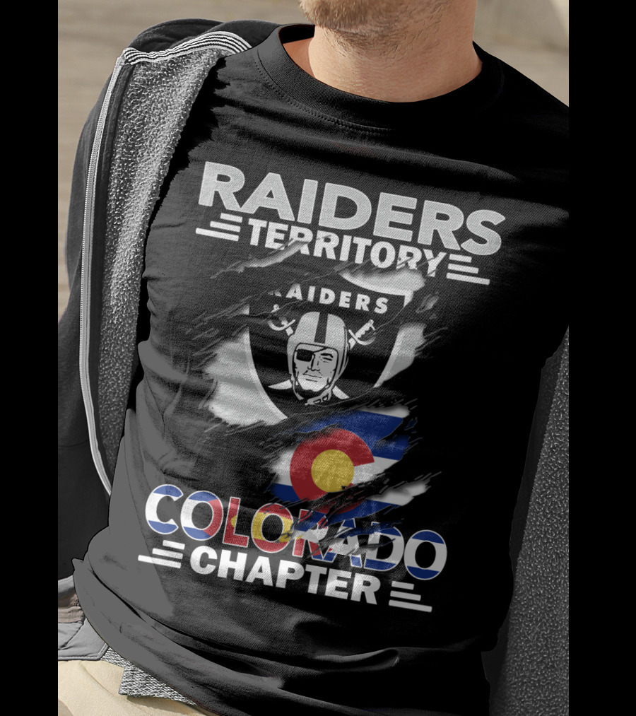 Raiders Territory Colorado Chapter Raiders Logo And Colorado Flag Elements T-Shirt