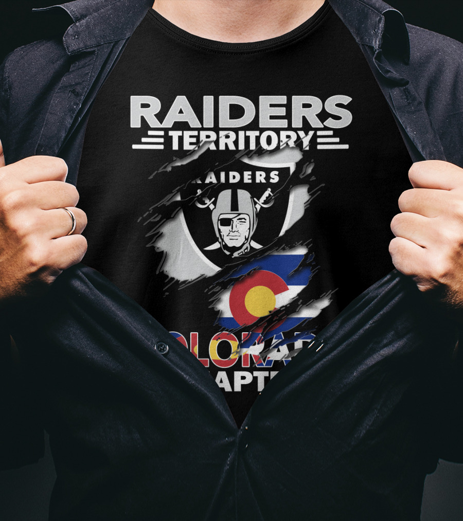 Raiders Territory Colorado Chapter Raiders Logo And Colorado Flag Elements T-Shirt
