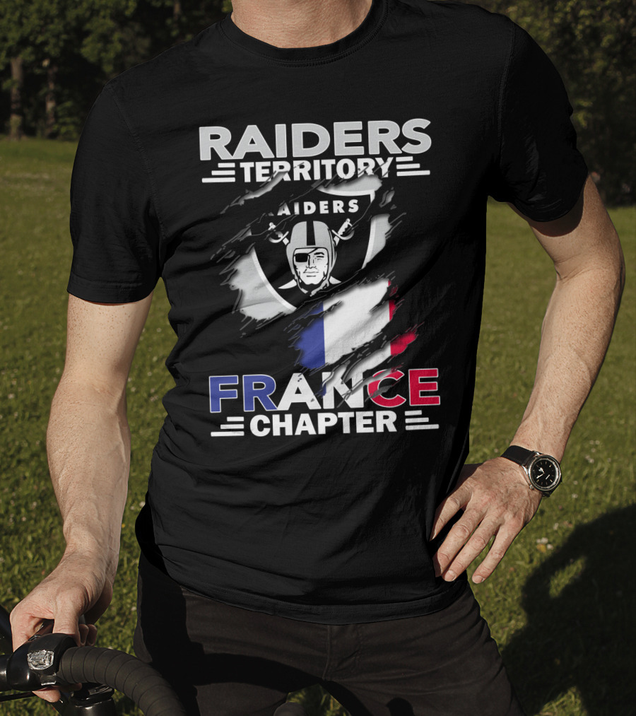 Raiders Territory France Chapter Flag And Shield T-Shirt