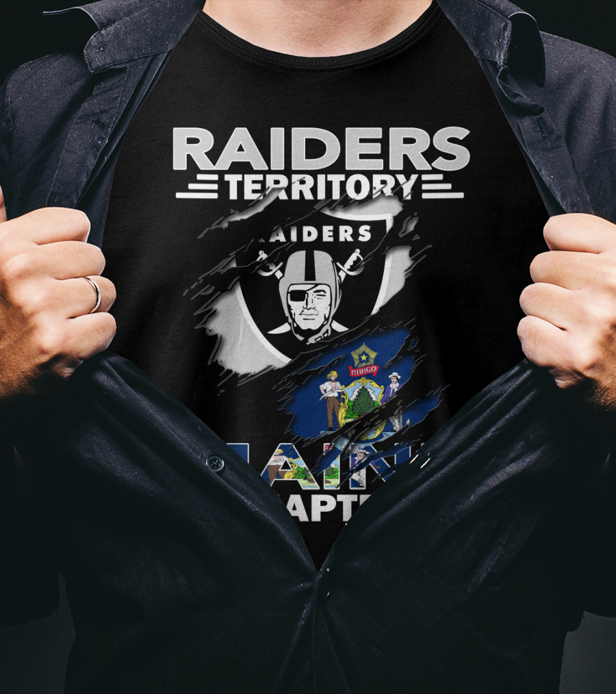 Raiders Territory Maine Chapter Emblem With State And Team Logos T-Shirt