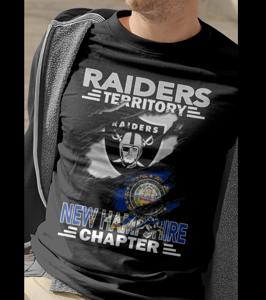 Raiders Territory New Hampshire Chapter Nfl Shield And State T-Shirt