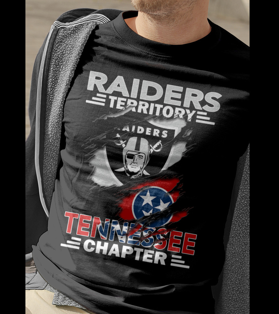 Raiders Territory Tennessee Chapter Logo With Team Emblem And Flag T-Shirt