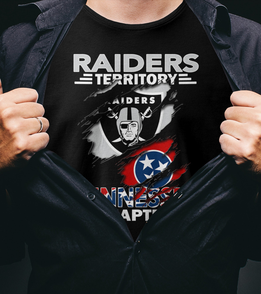 Raiders Territory Tennessee Chapter Logo With Team Emblem And Flag T-Shirt