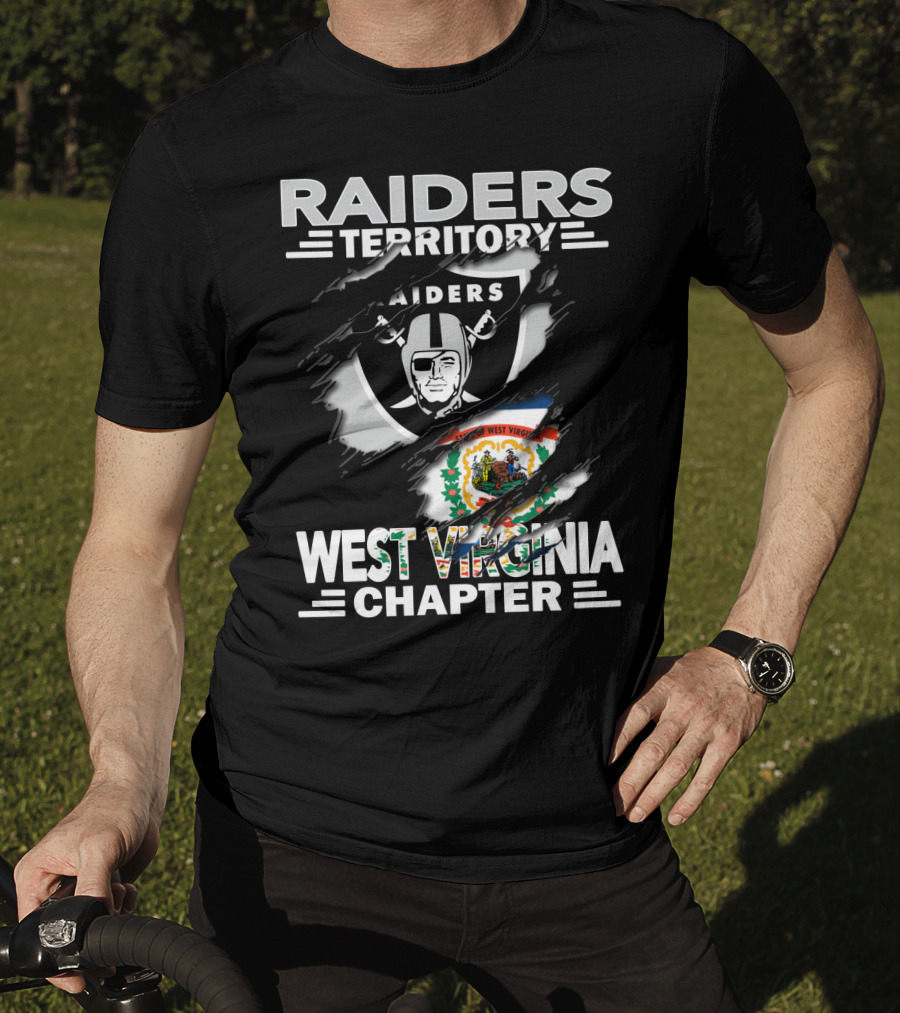 Raiders Territory West Virginia Chapter Logo With State Flag And Nfl Team T-Shirt