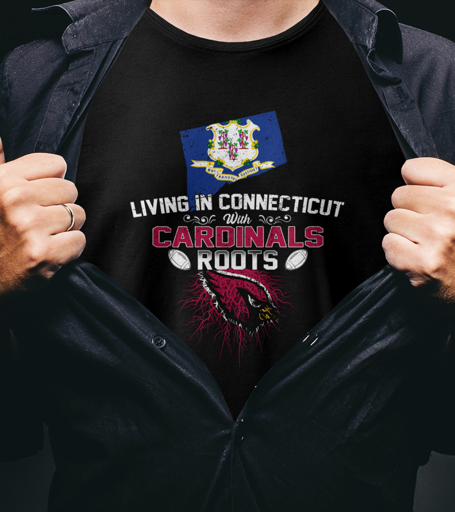 Living In Connecticut With Cardinals Roots Football Heritage T-Shirt