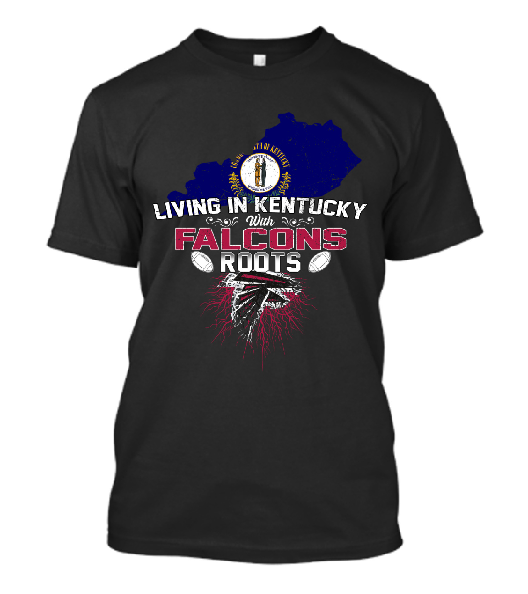 Living In Kentucky Proudly Embracing Falcons Roots Football Connection T-Shirt
