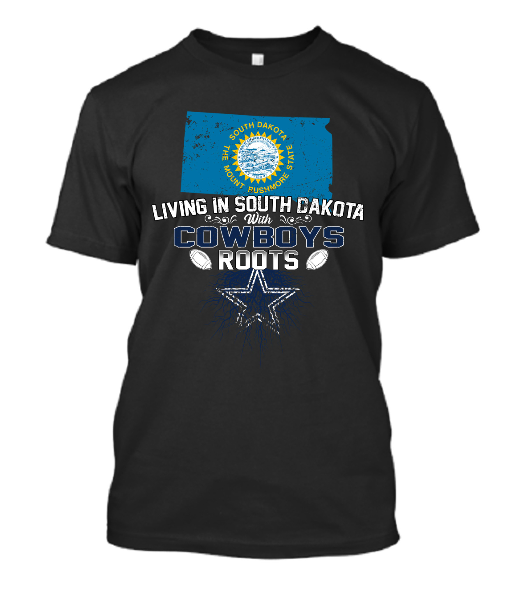 South Dakota Pride With Dallas Cowboys Roots Connection T-Shirt