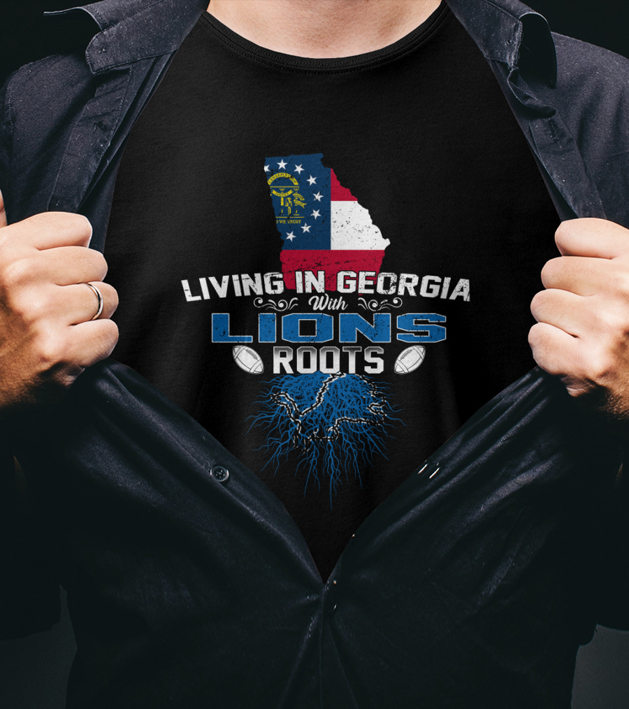 Georgia Pride With Detroit Lions Football Legacy T-Shirt