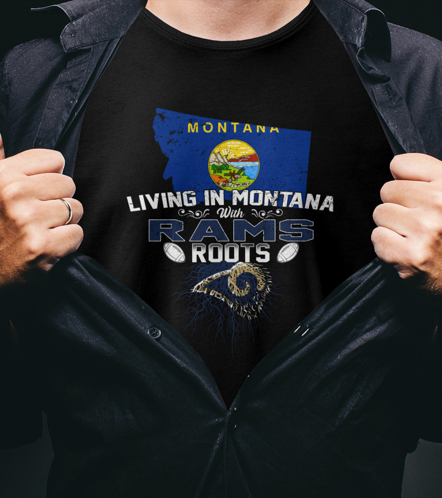 Montana Living With Rams Roots NFL Heritage T-Shirt