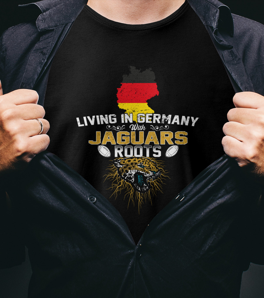 Living In Germany With Jaguars Roots Football Jaguar Germany Map T-Shirt