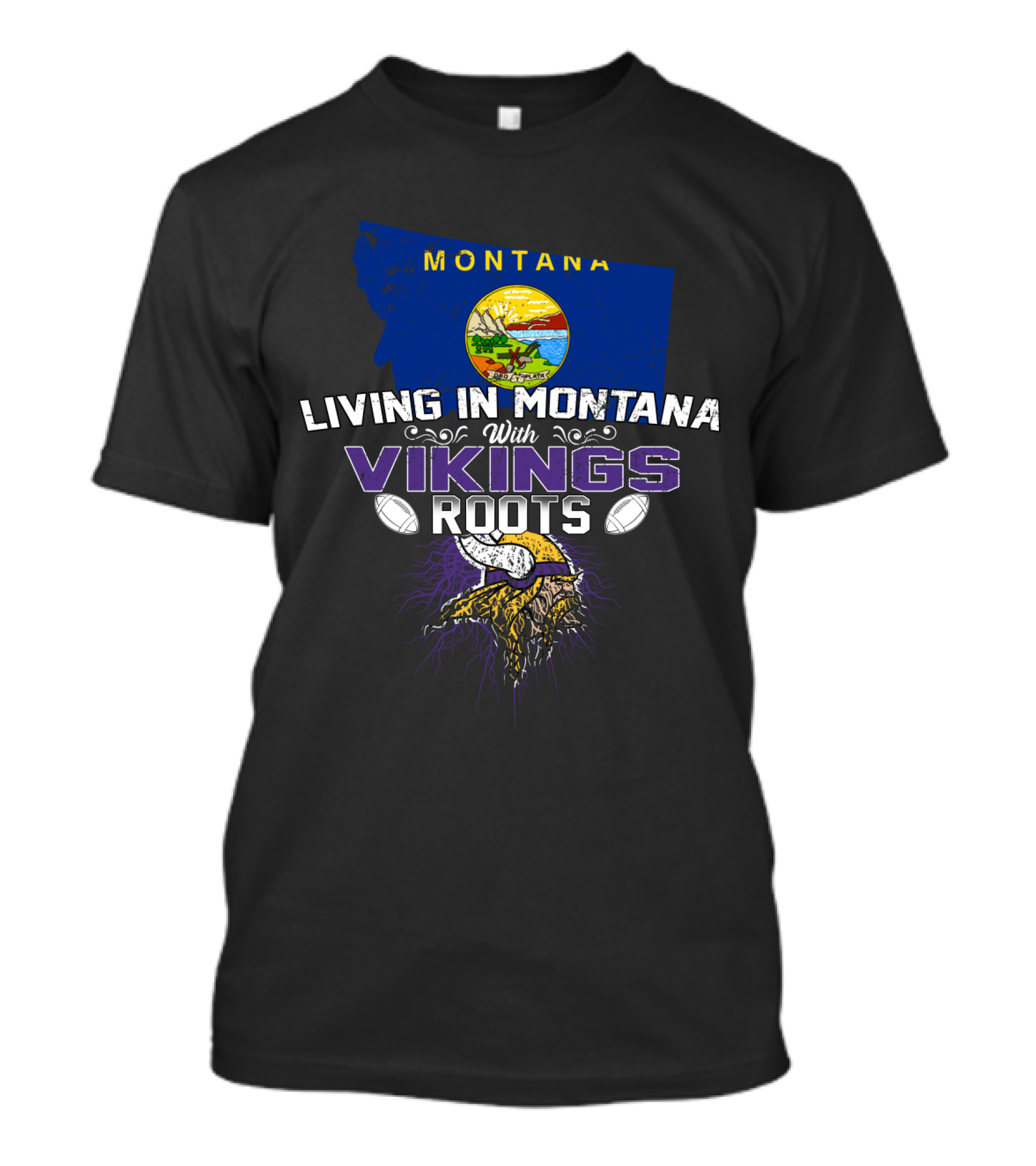 Montana Pride With Vikings Heritage Football Spirit T-Shirt