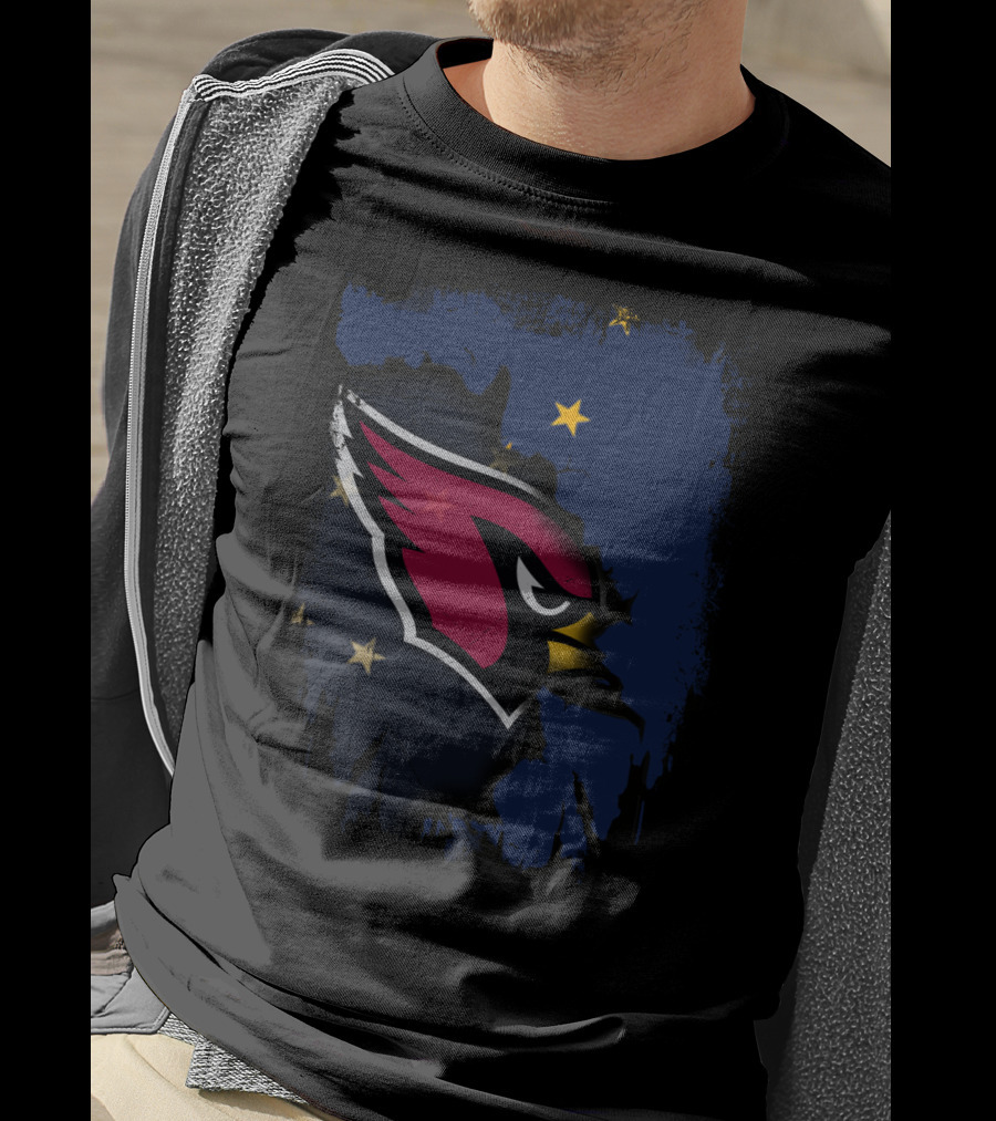 Alaska Flag With Cardinals Logo Together T-Shirt