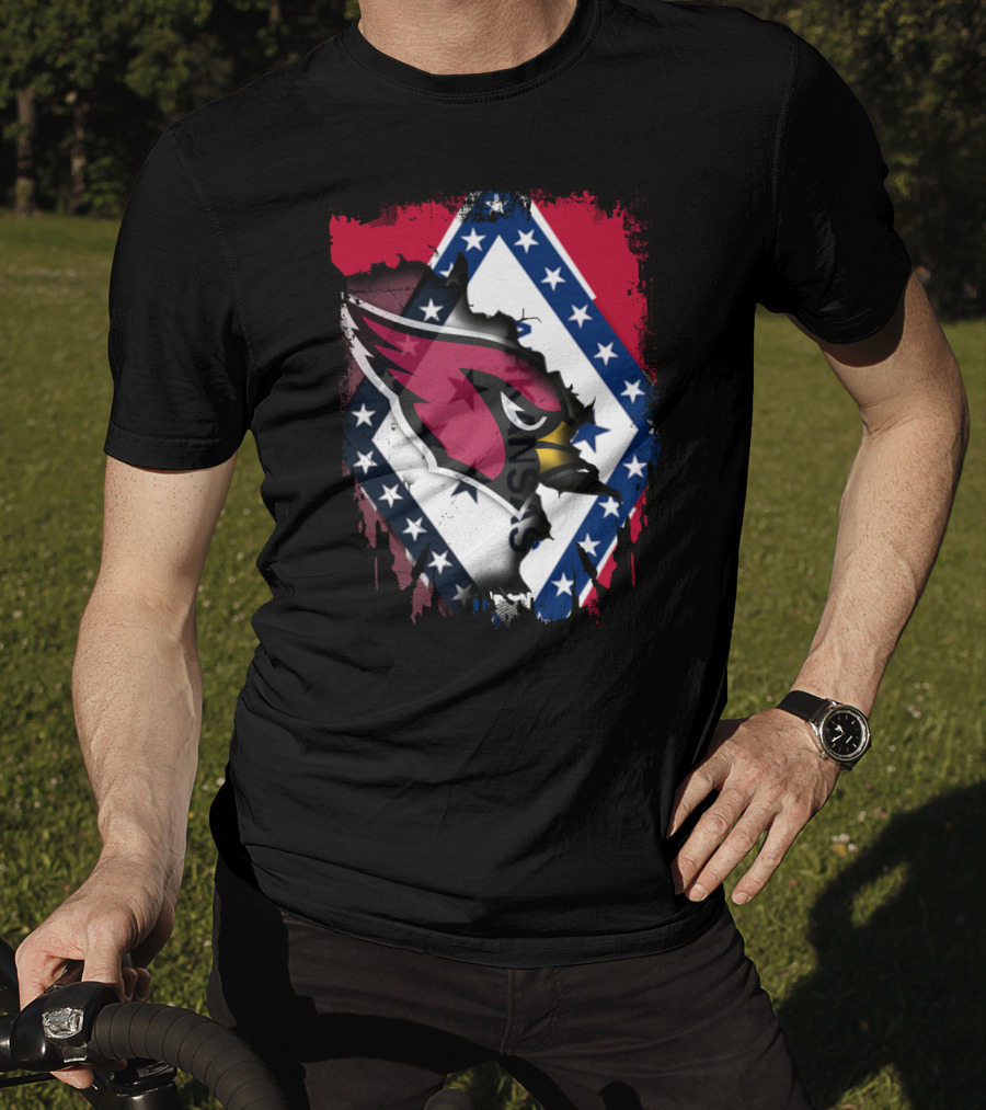 Together Arkansas Cardinals Flag Fusion T-Shirt