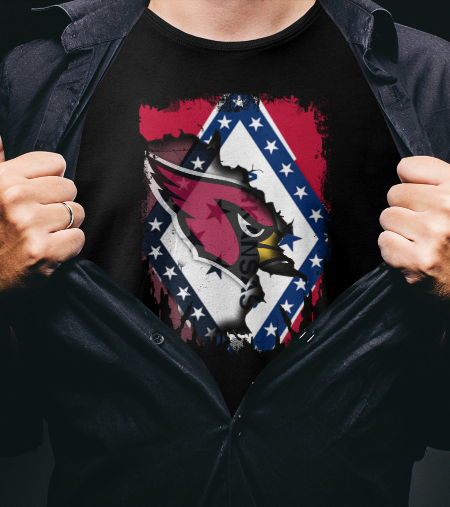 Together Arkansas Cardinals Flag Fusion T-Shirt