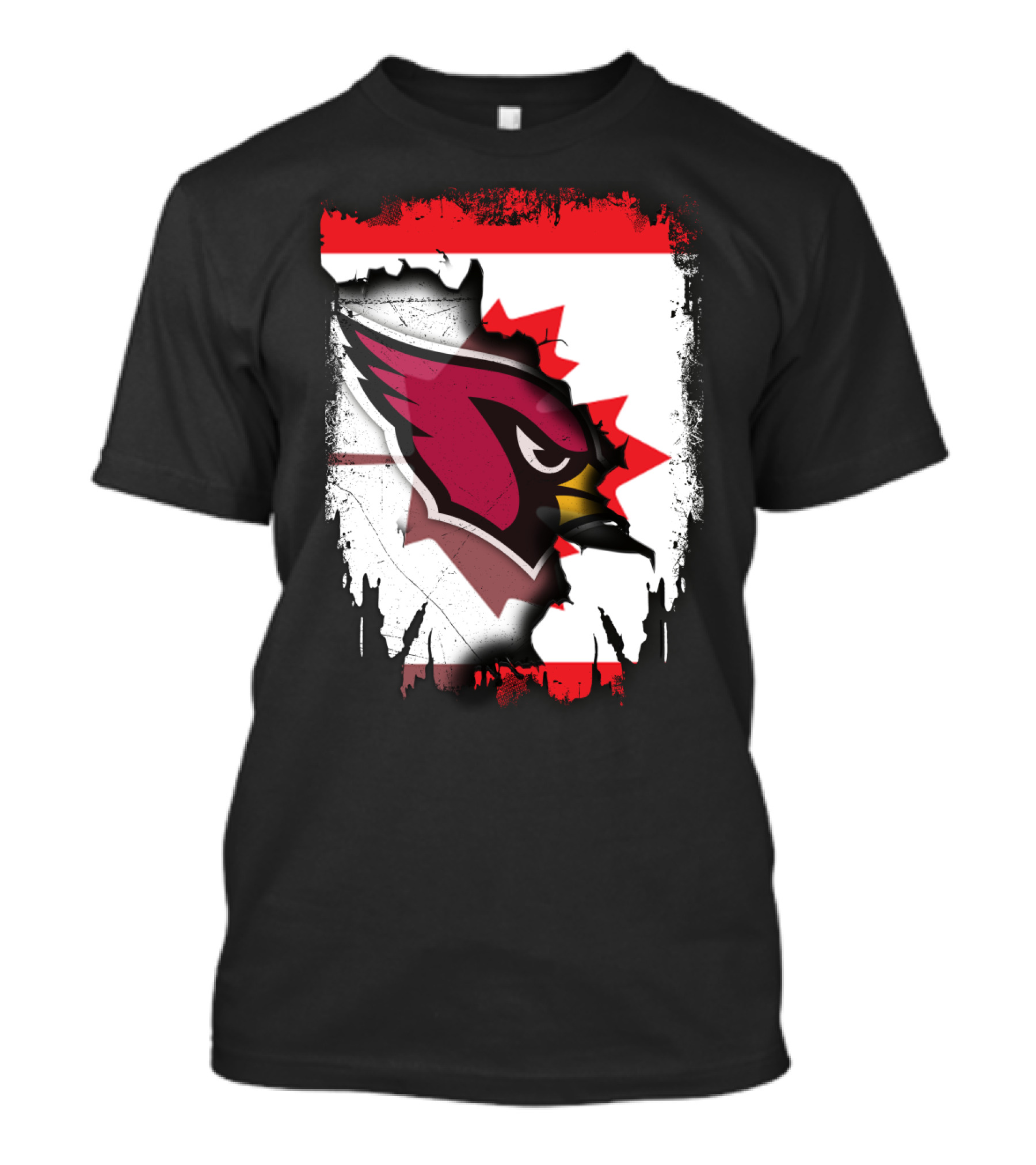 Canada Flag Background With Arizona Cardinals T-Shirt