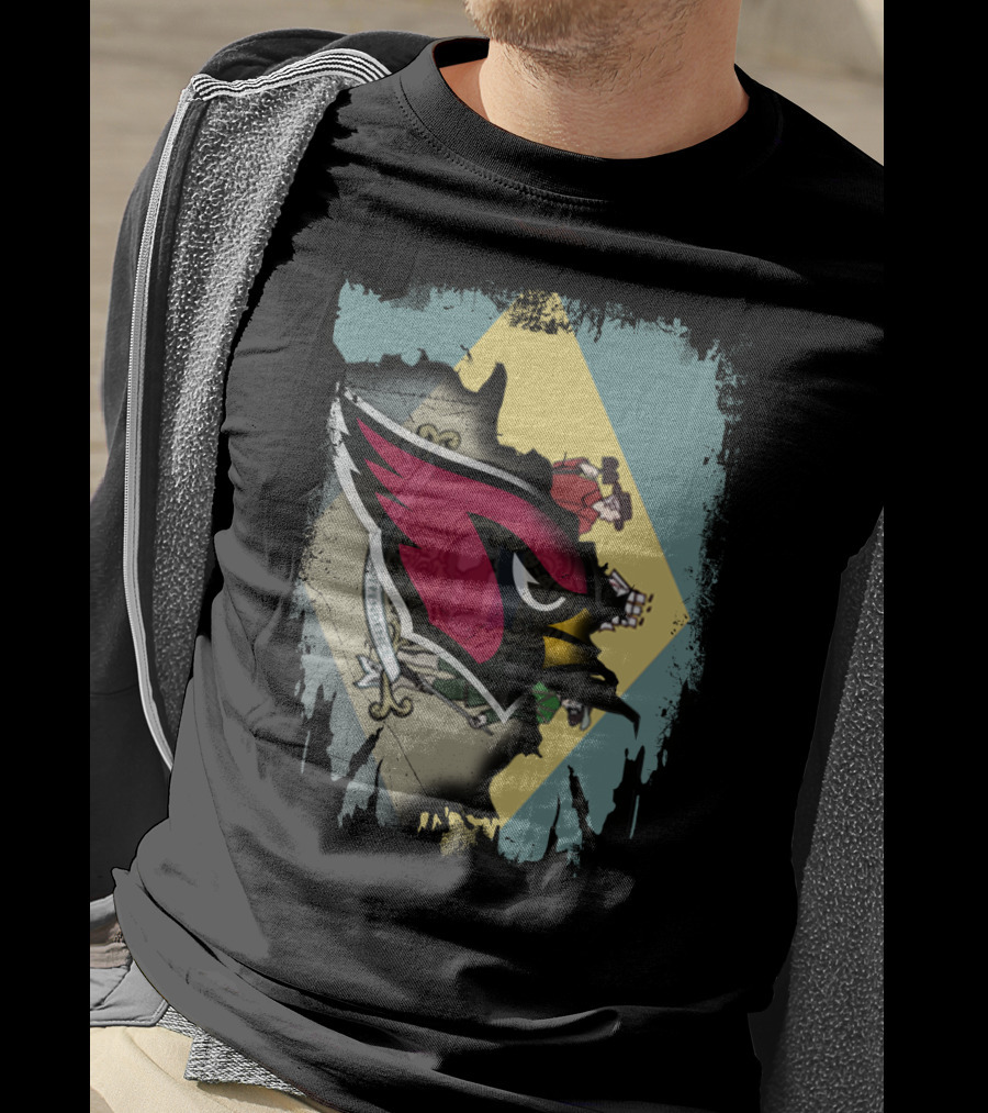 Delaware Flag With Cardinals Team Iconic T-Shirt