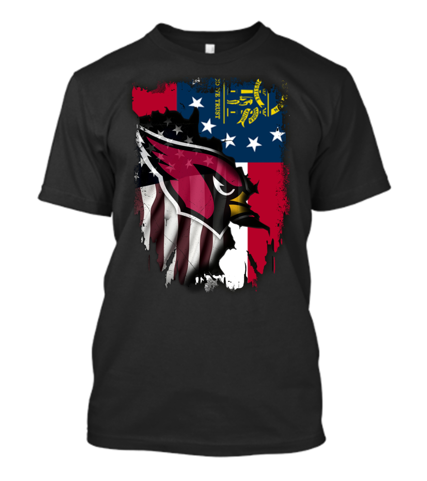 Georgia State Flag With Cardinals Logo Integration T-Shirt