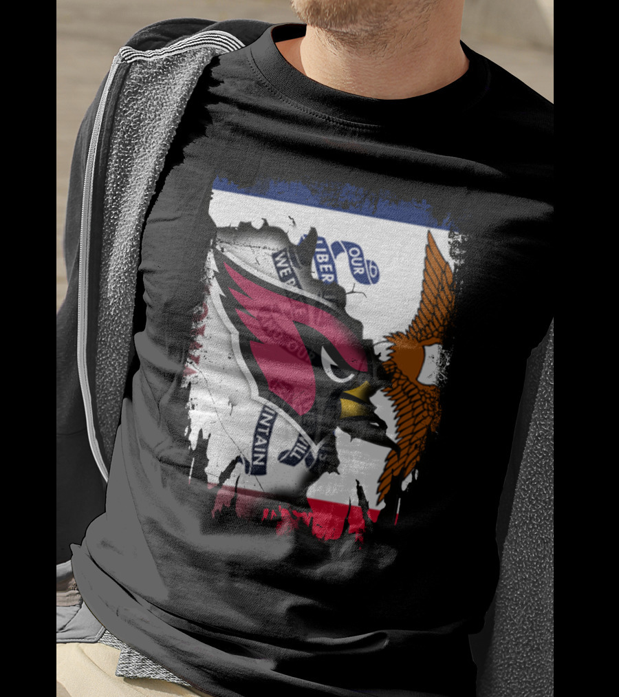 Together Iowa Flag And Cardinals With Eagle T-Shirt