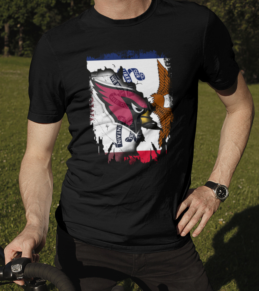 Together Iowa Flag And Cardinals With Eagle T-Shirt