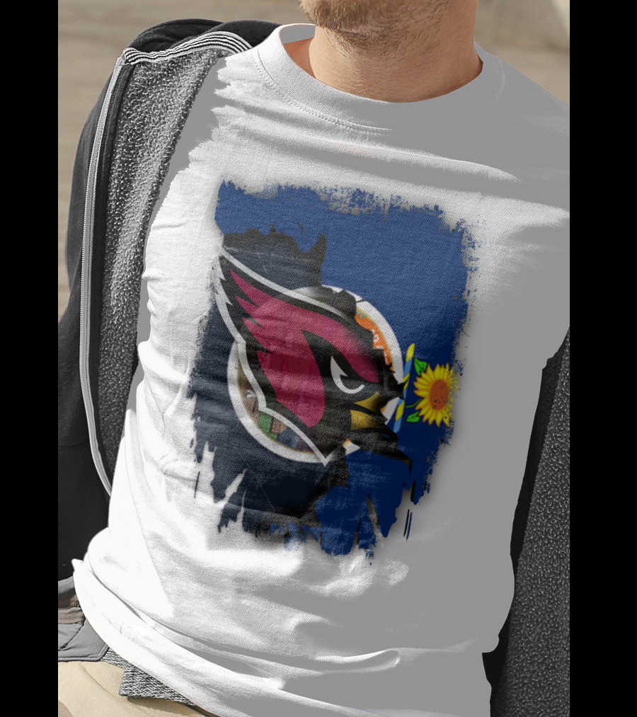 Kansas Flag With Cardinals Logo Integration T-Shirt