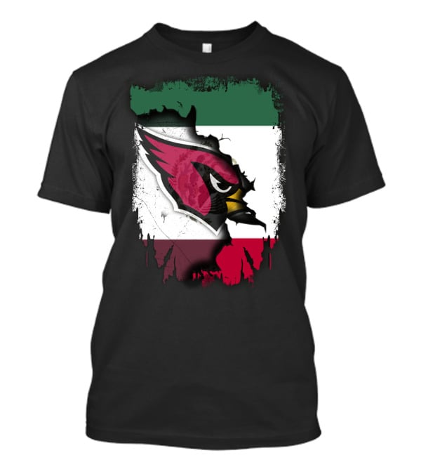 Mexico Flag With Cardinals Bird T-Shirt