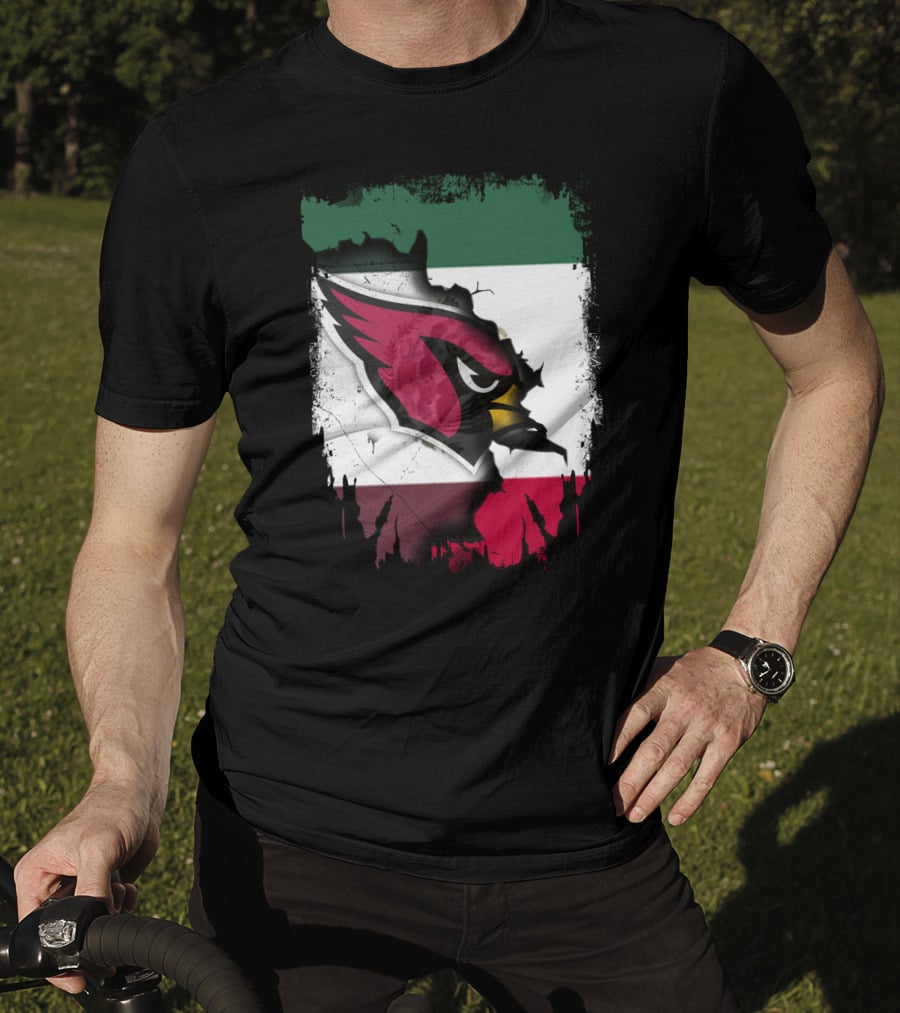 Mexico Flag With Cardinals Bird T-Shirt