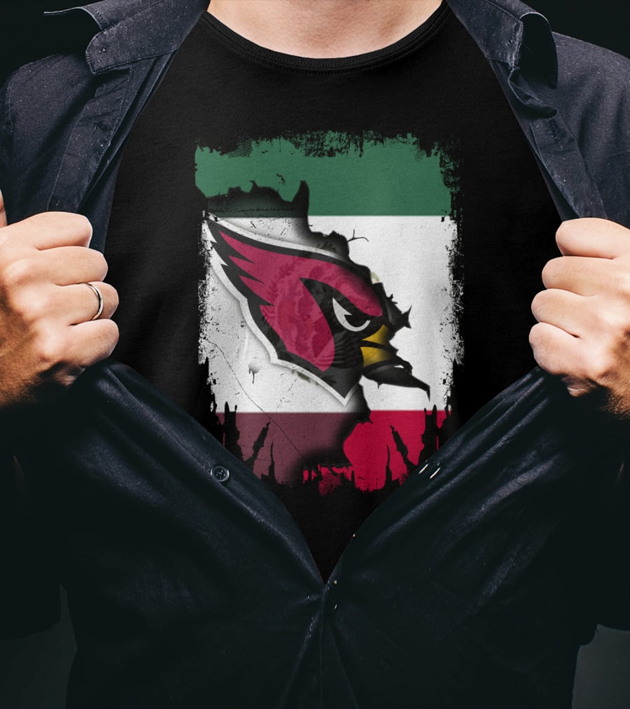 Mexico Flag With Cardinals Bird T-Shirt