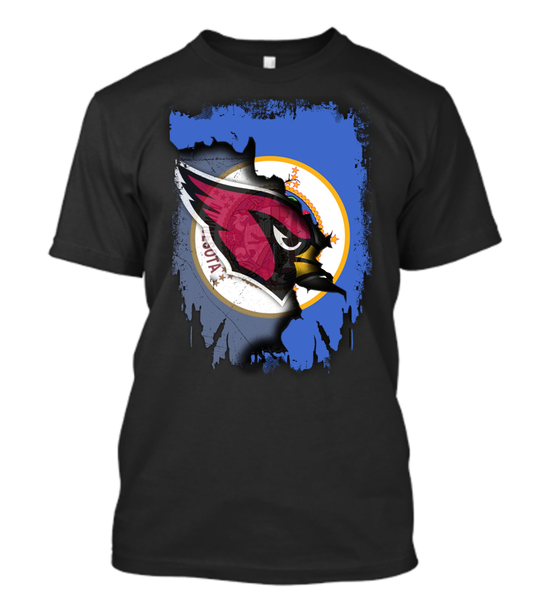 Together Minnesota State Emblem With Cardinals Logo Collaboration T-Shirt