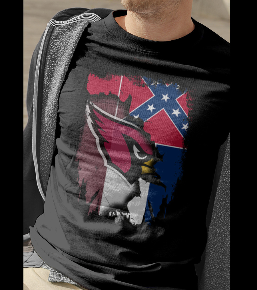 Together Mississippi Cardinal Emblem And Flag T-Shirt