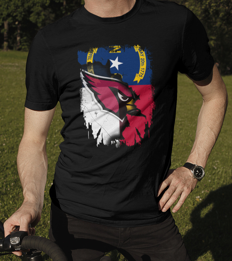 Together North Carolina Cardinal Logo In State Flag Colors T-Shirt