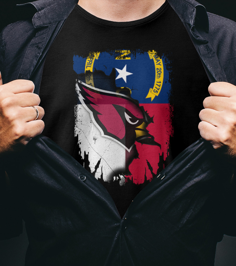 Together North Carolina Cardinal Logo In State Flag Colors T-Shirt