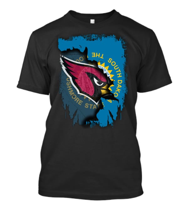 South Dakota State Flag With Cardinals Logo Together T-Shirt