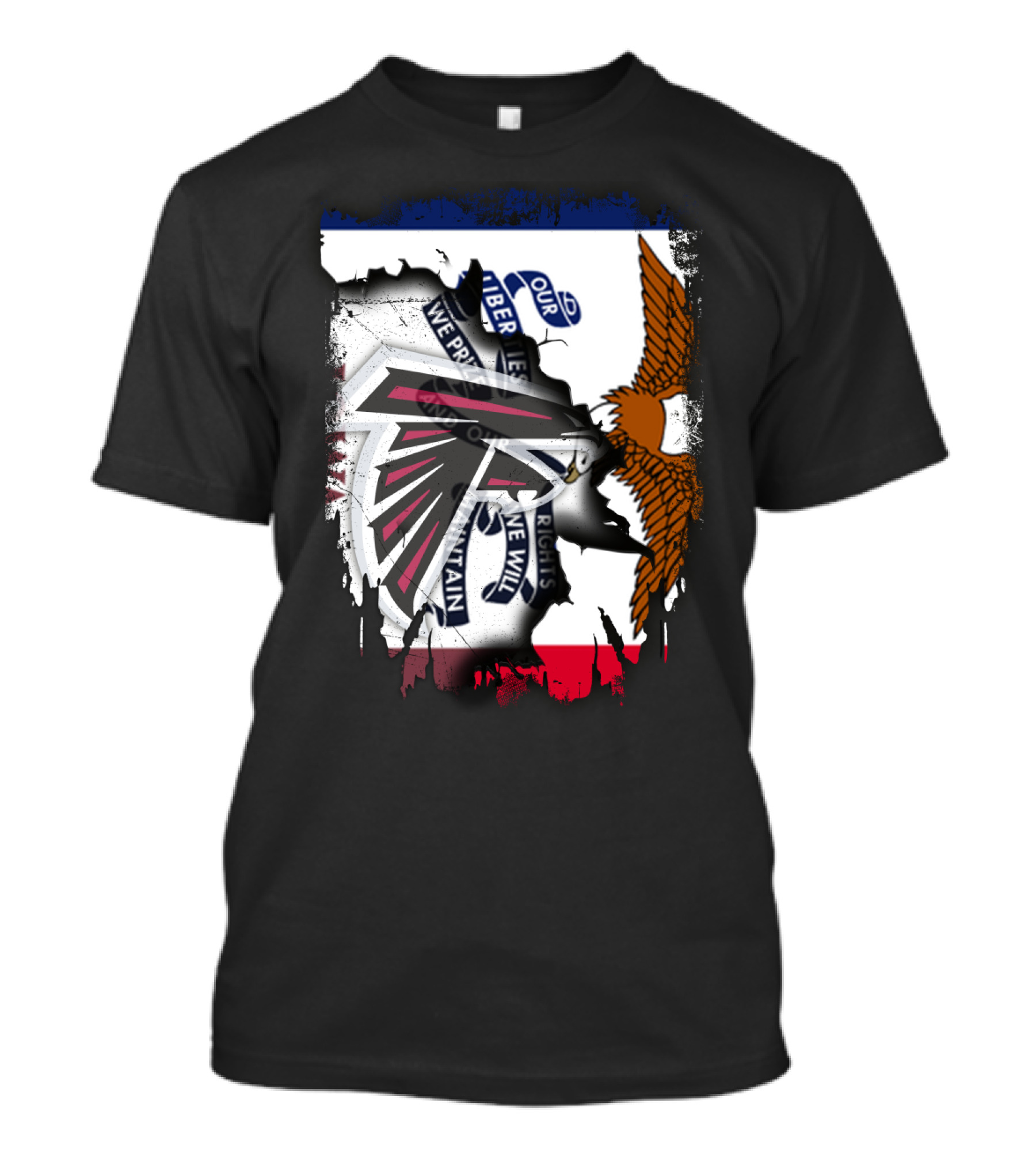 Together Iowa Proudly Featuring Falcons And State Seal Elements T-Shirt
