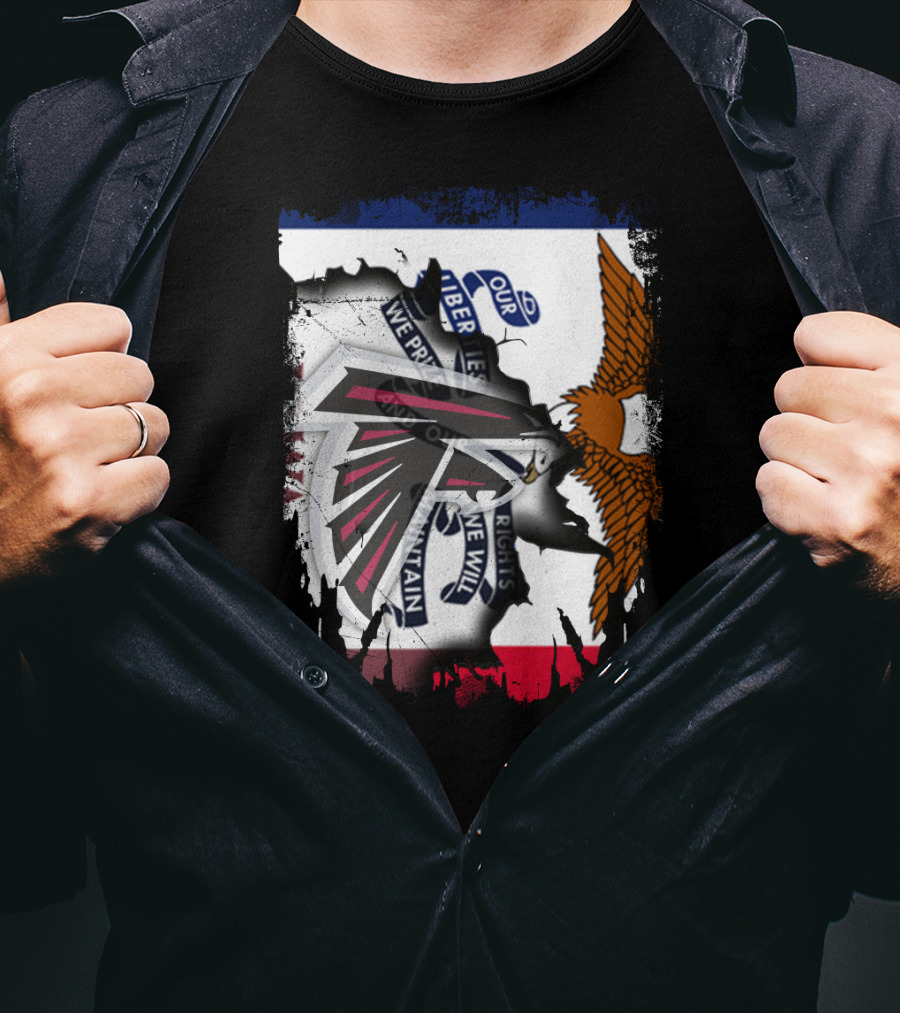 Together Iowa Proudly Featuring Falcons And State Seal Elements T-Shirt