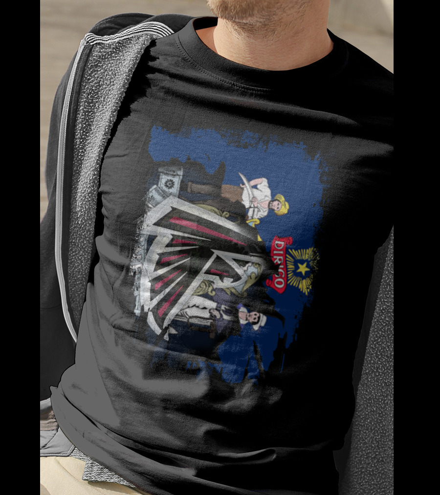 Maine State Seal With Atlanta Falcons Logo Integration T-Shirt