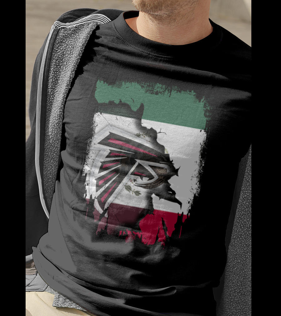 Mexico Flag With Atlanta Falcons T-Shirt