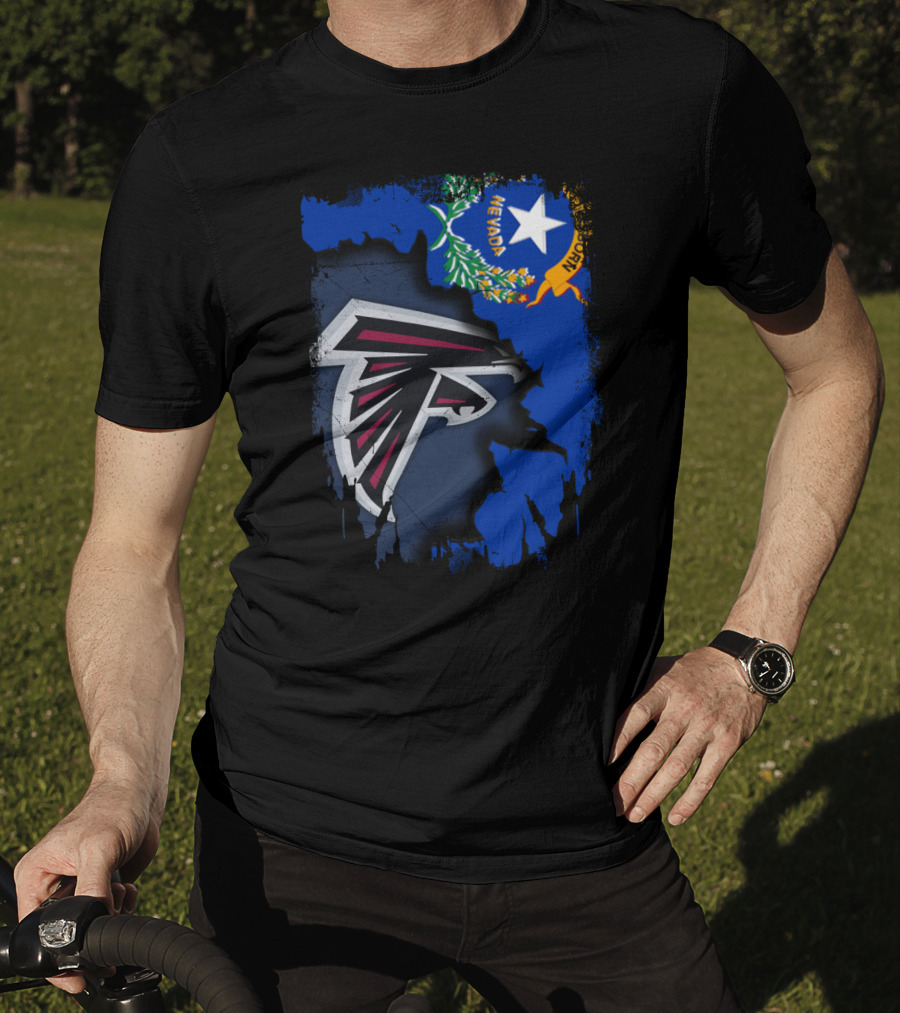 Nevada State Flag With Falcons Logo Integration T-Shirt