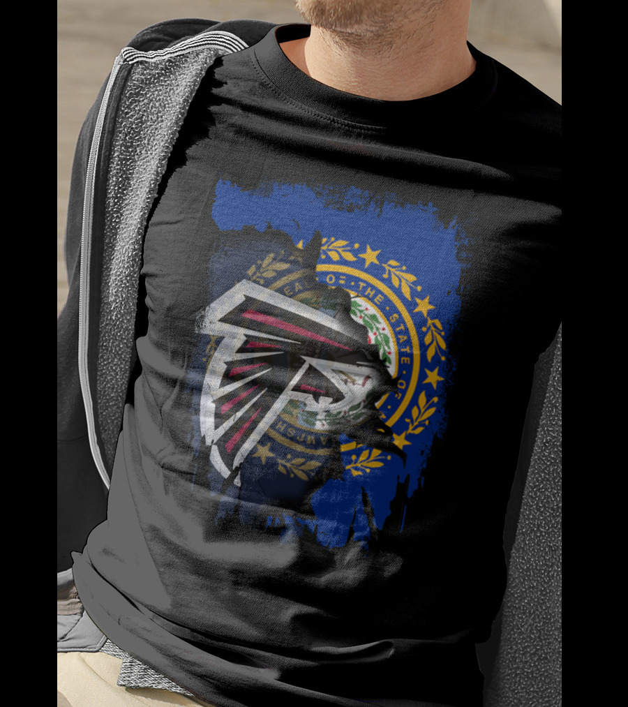 New Hampshire State Seal And Atlanta Falcons Logo Harmony T-Shirt