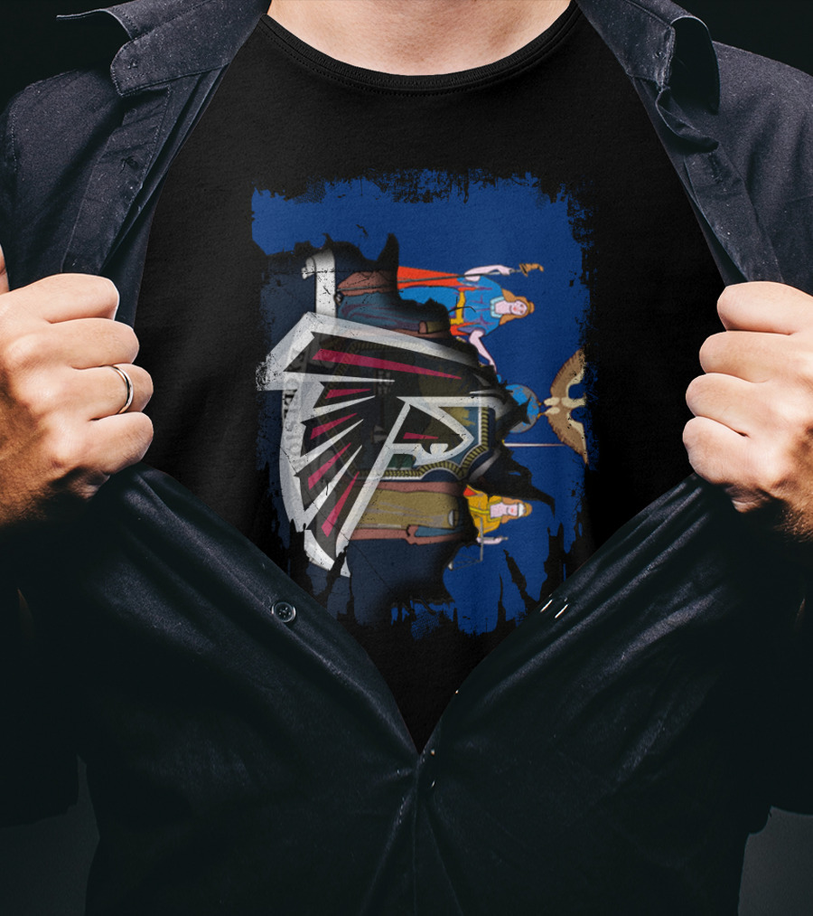 Together New York With Falcons Justice League NFL Mashup T-Shirt