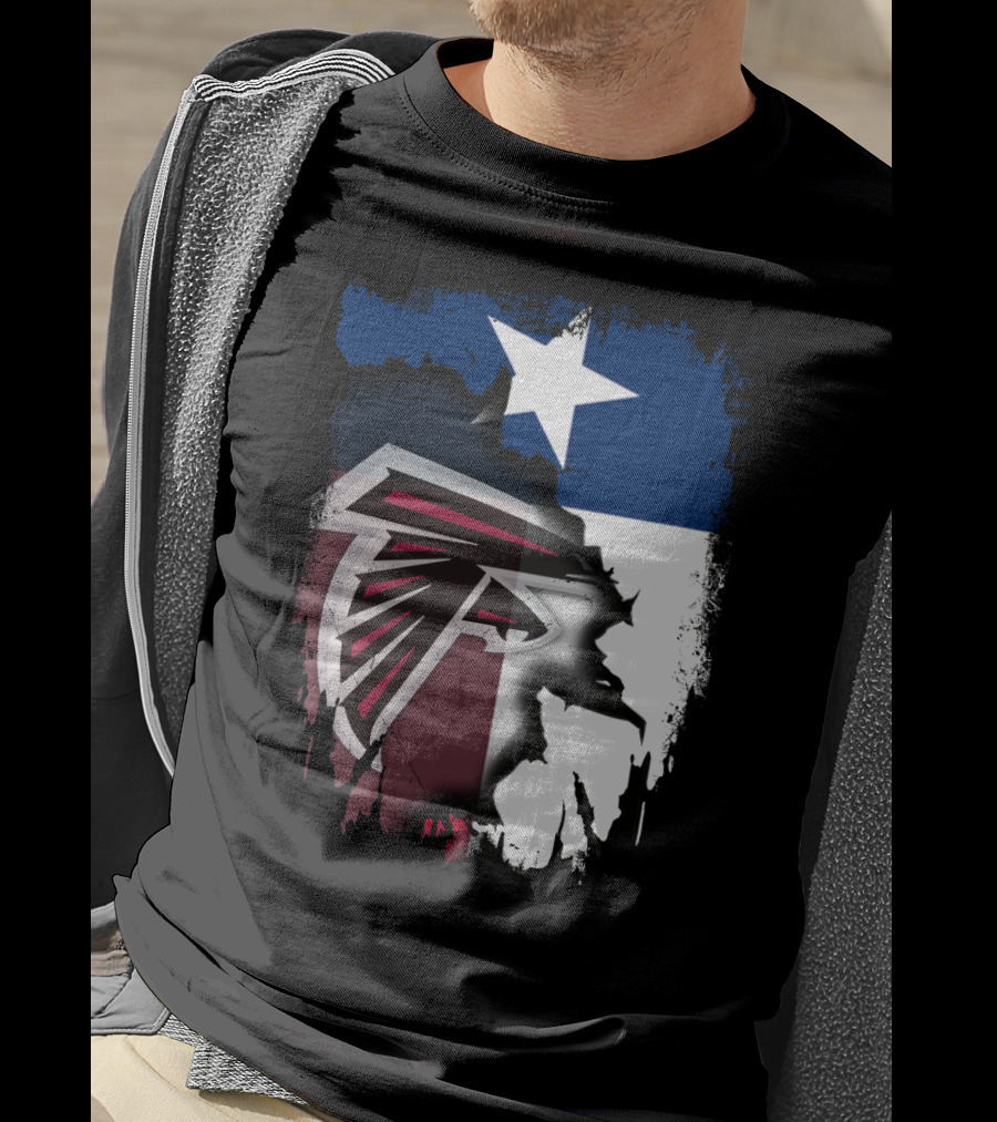 Texas State Flag Combined With Atlanta Falcons T-Shirt