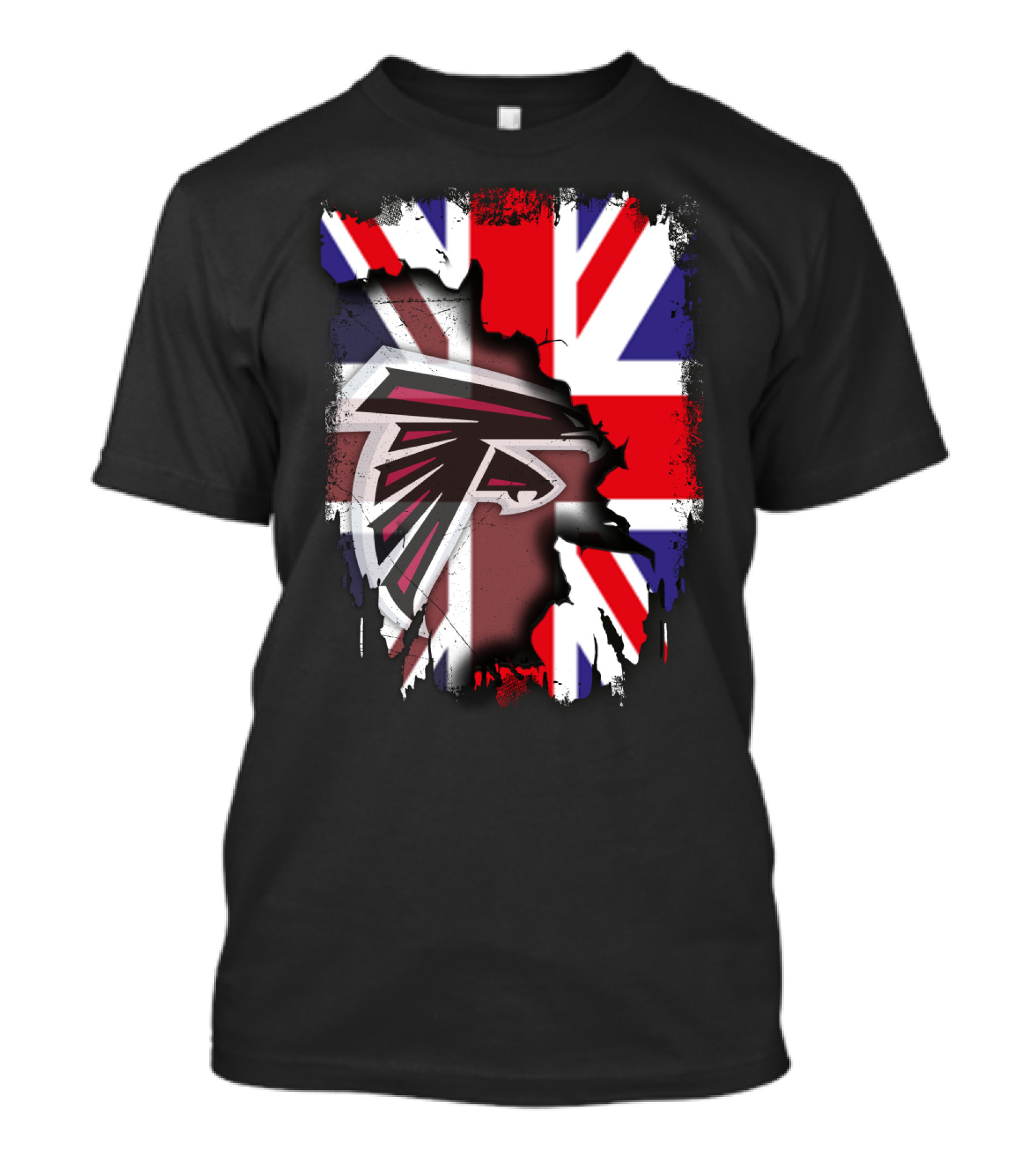 United Kingdom Flag With Falcons Logo Together T-Shirt