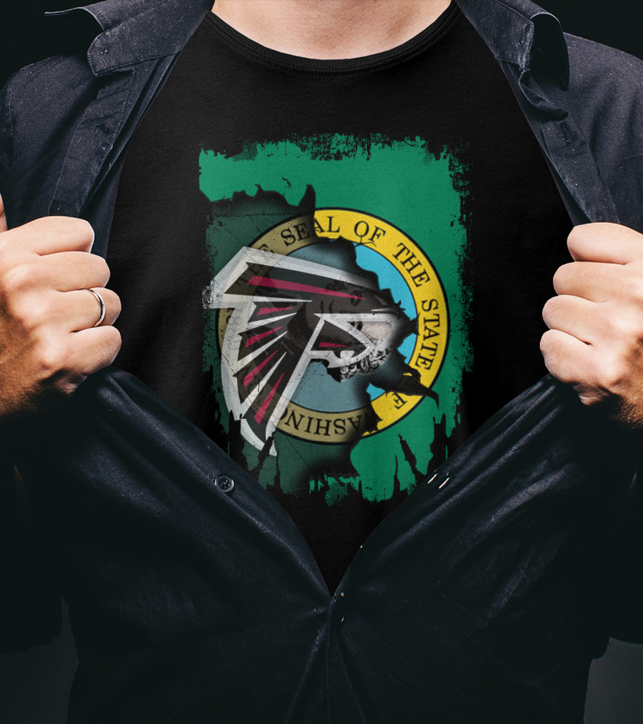 Washington State Seal With Atlanta Falcons T-Shirt