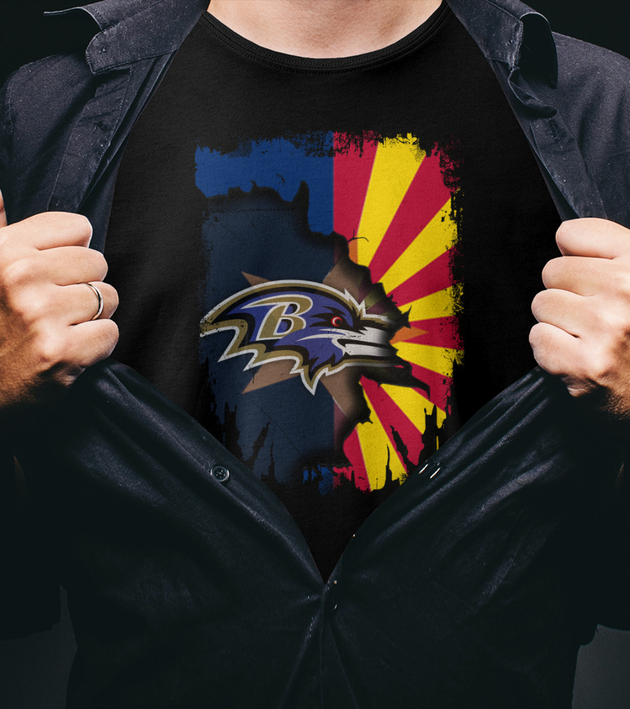 Arizona Meets Baltimore Ravens Team Pride Fan T-Shirt